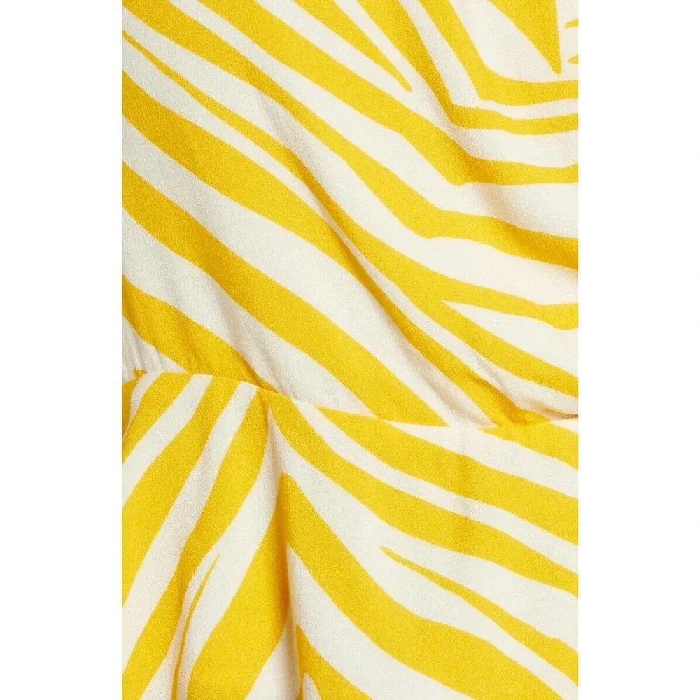 ✨2/$20 11 HONORÉ Fatima Zebra Stripe Cotton Peplum Top Yellow 11 HONORE 12W 12 - Picture 8 of 12